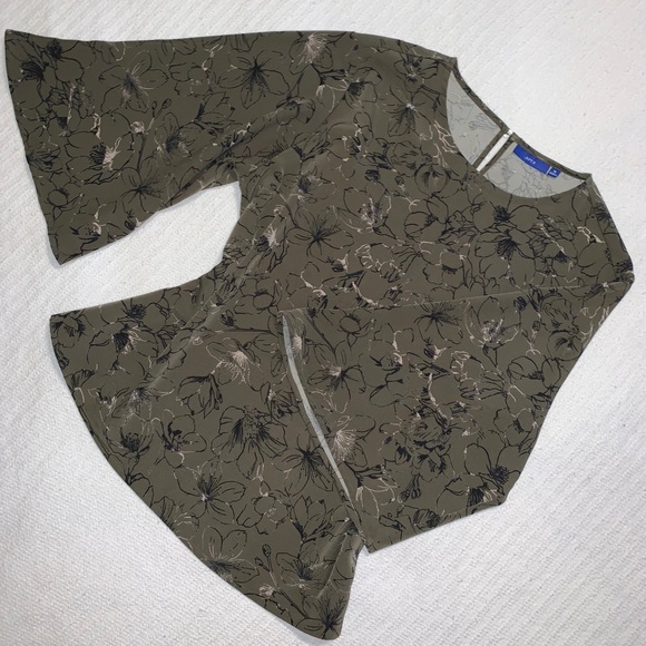 NWOT Army Green w/ Black & Cream Floral Pattern - Picture 6 of 7